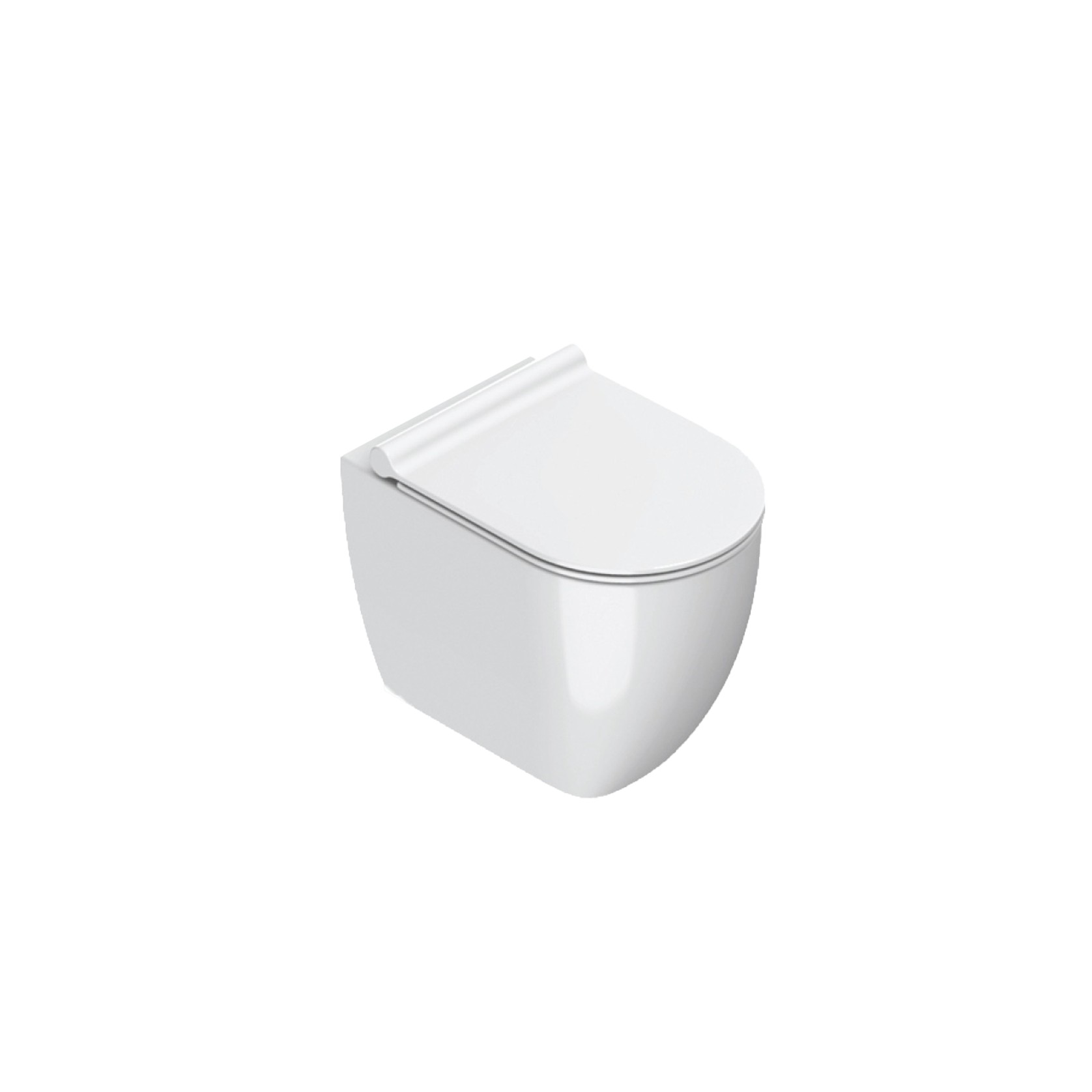 Sfera Compact Rimless Floor Mount Toilet Gloss White With Slim Seat (excl Cistern) gallery detail image