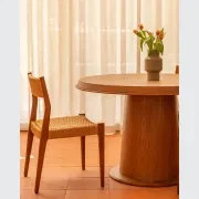 Tone Round Dining Table 120cm - Deep Oak gallery detail image