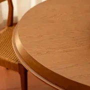 Tone Round Dining Table 120cm - Deep Oak gallery detail image