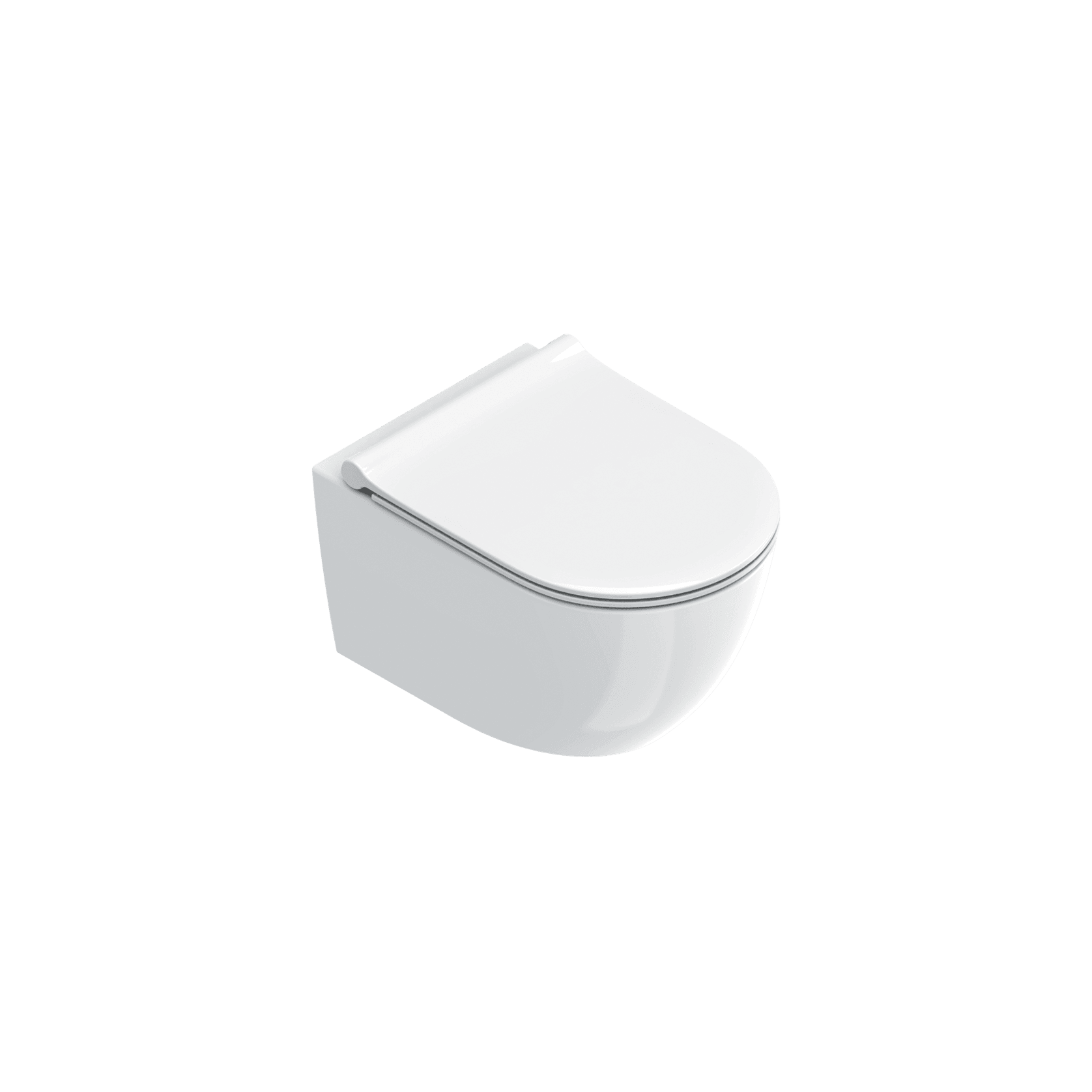 Sfera Compact Rimless Wall Hung Toilet Gloss White With Slim Seat (excl Cistern) gallery detail image