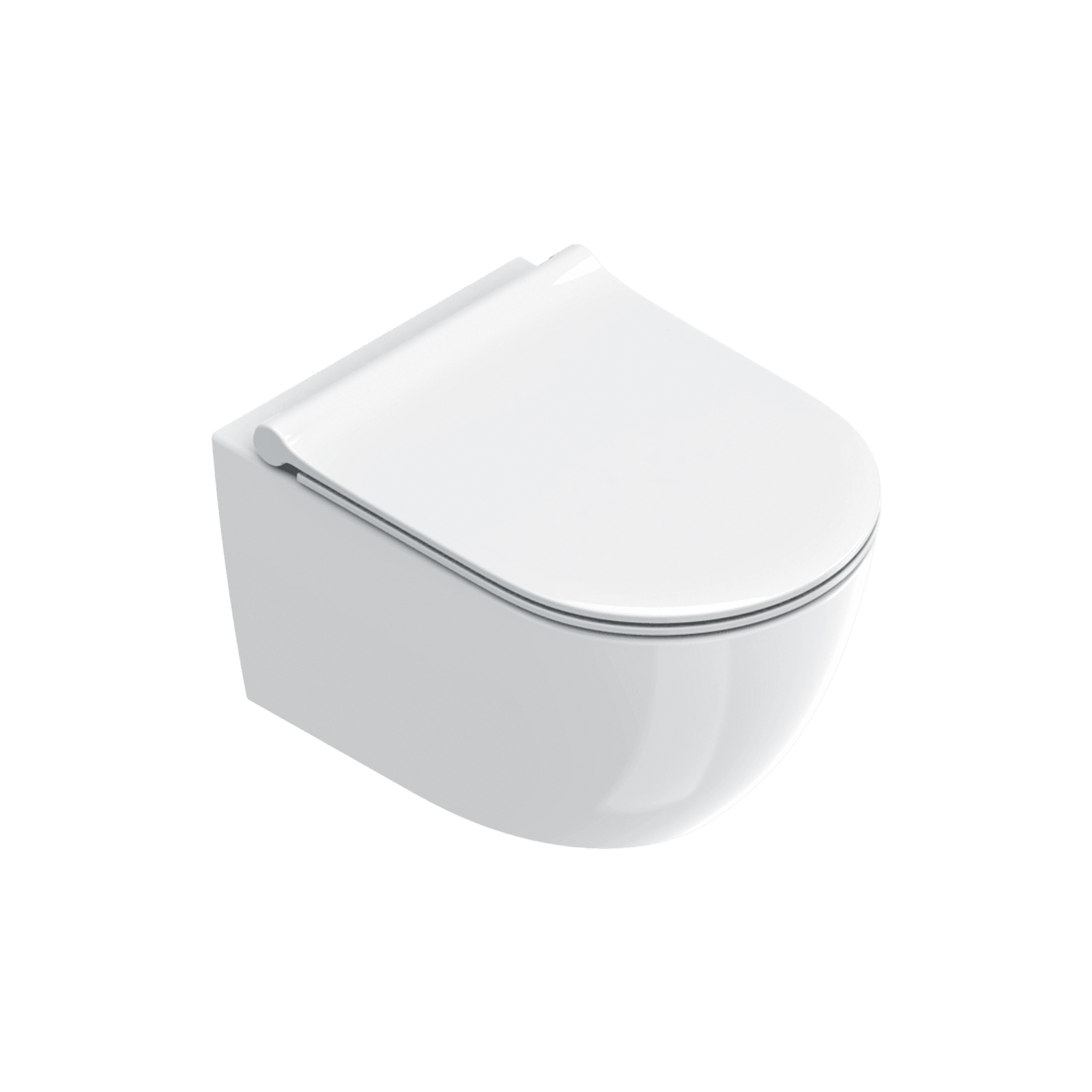 Sfera Compact Rimless Wall Hung Toilet Gloss White With Slim Seat (excl Cistern) gallery detail image