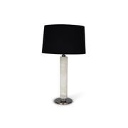 Tz - Valencia Table Lamp - Alabaster, Vintage Silver Finish With Black Shade gallery detail image