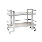 Polished Chrome Drinks Trolley with Marble gallery detail image