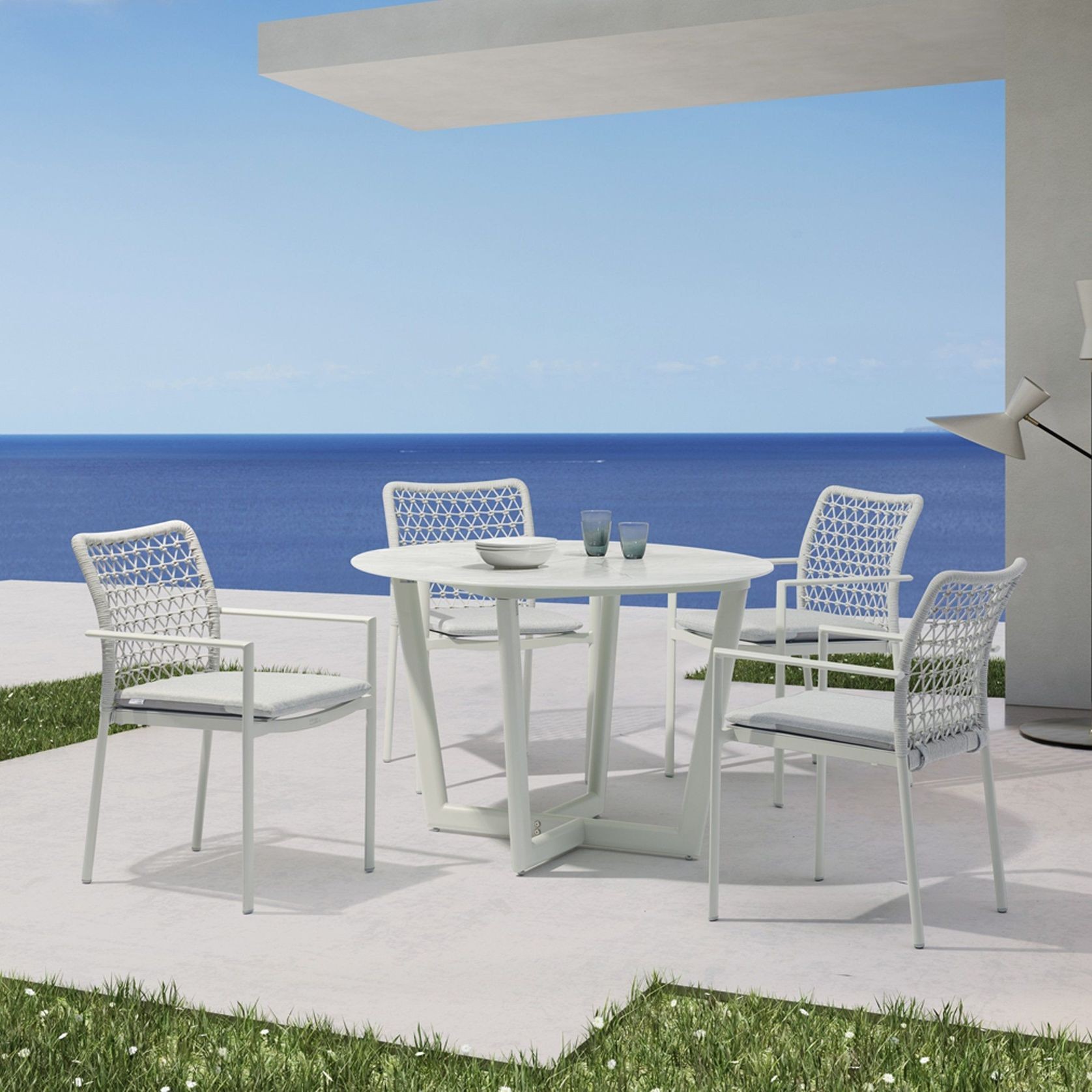 Verona Outdoor Dining Chair - Light Grey gallery detail image