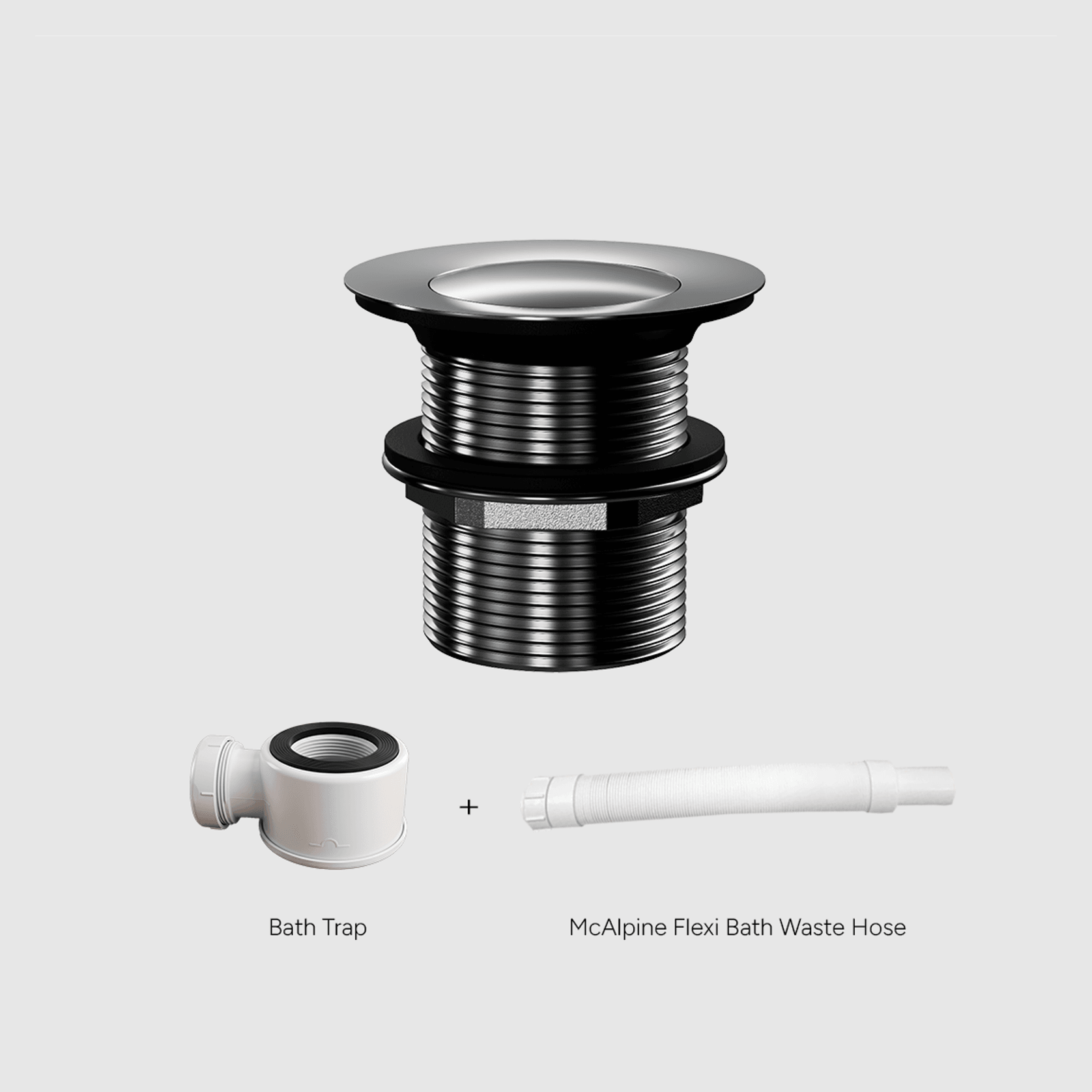 Versa Pop Up Bath Waste Kit 40mm | Non-Overflow Long Tail gallery detail image