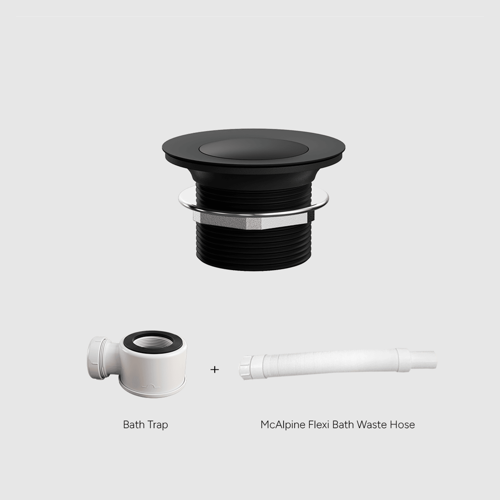 Versa Pop Up Bath Waste Kit 40mm | Non-Overflow Short Tail gallery detail image