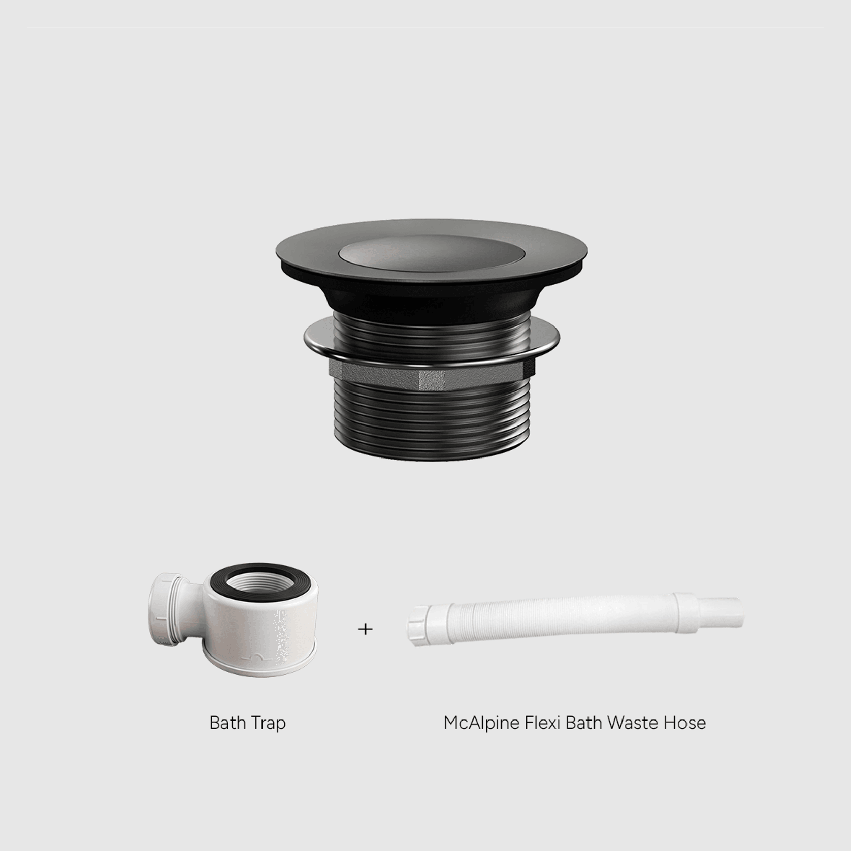 Versa Pop Up Bath Waste Kit 40mm | Non-Overflow Short Tail gallery detail image