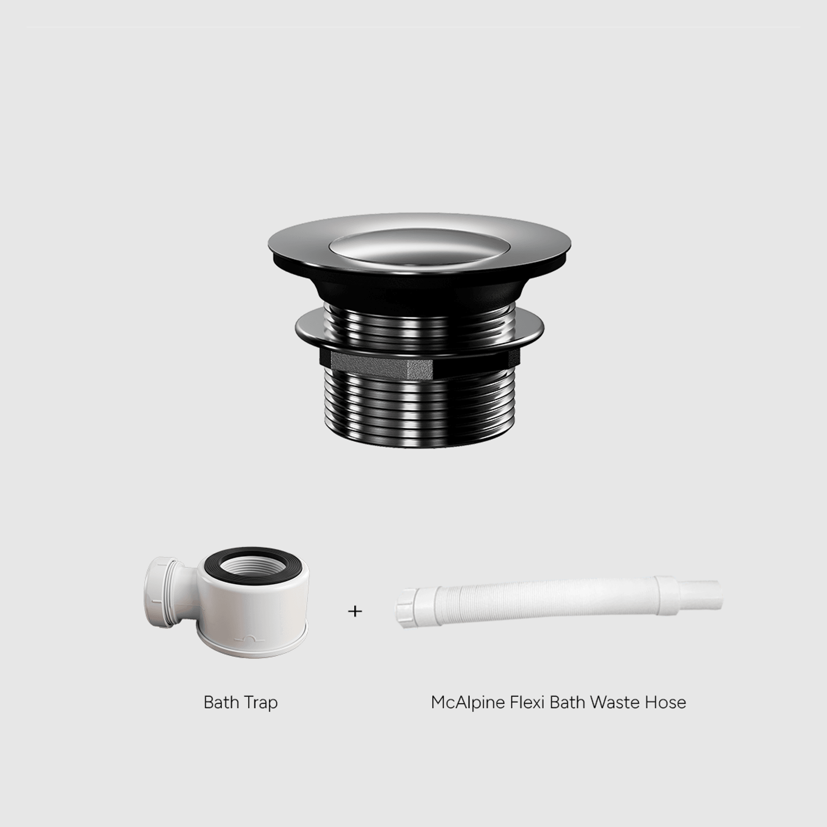 Versa Pop Up Bath Waste Kit 40mm | Non-Overflow Short Tail gallery detail image