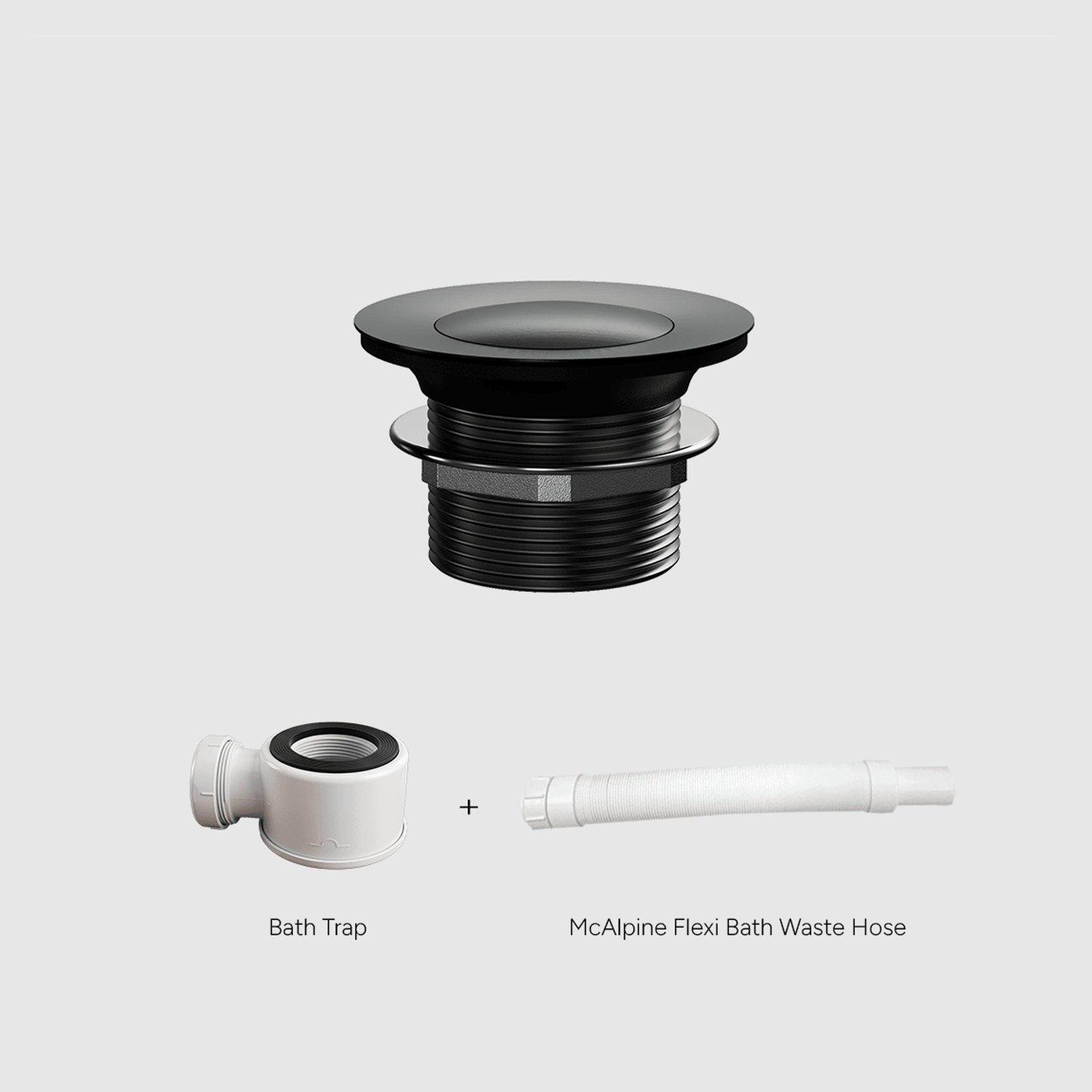 Versa Pop Up Bath Waste Kit 40mm | Non-Overflow Short Tail gallery detail image