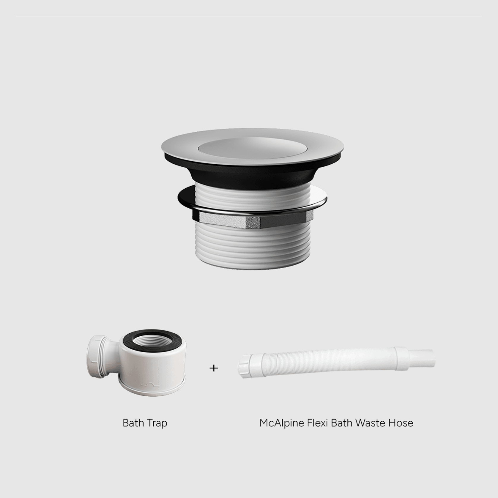 Versa Pop Up Bath Waste Kit 40mm | Non-Overflow Short Tail gallery detail image