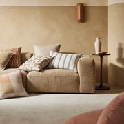 Weave Home Vinnie Striped Cushion - Terracotta | Square and Lumbar gallery detail image