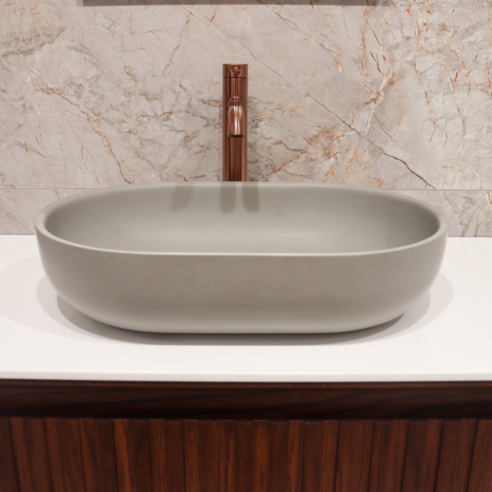 Code Oval Villastone Basin Light Grey gallery detail image