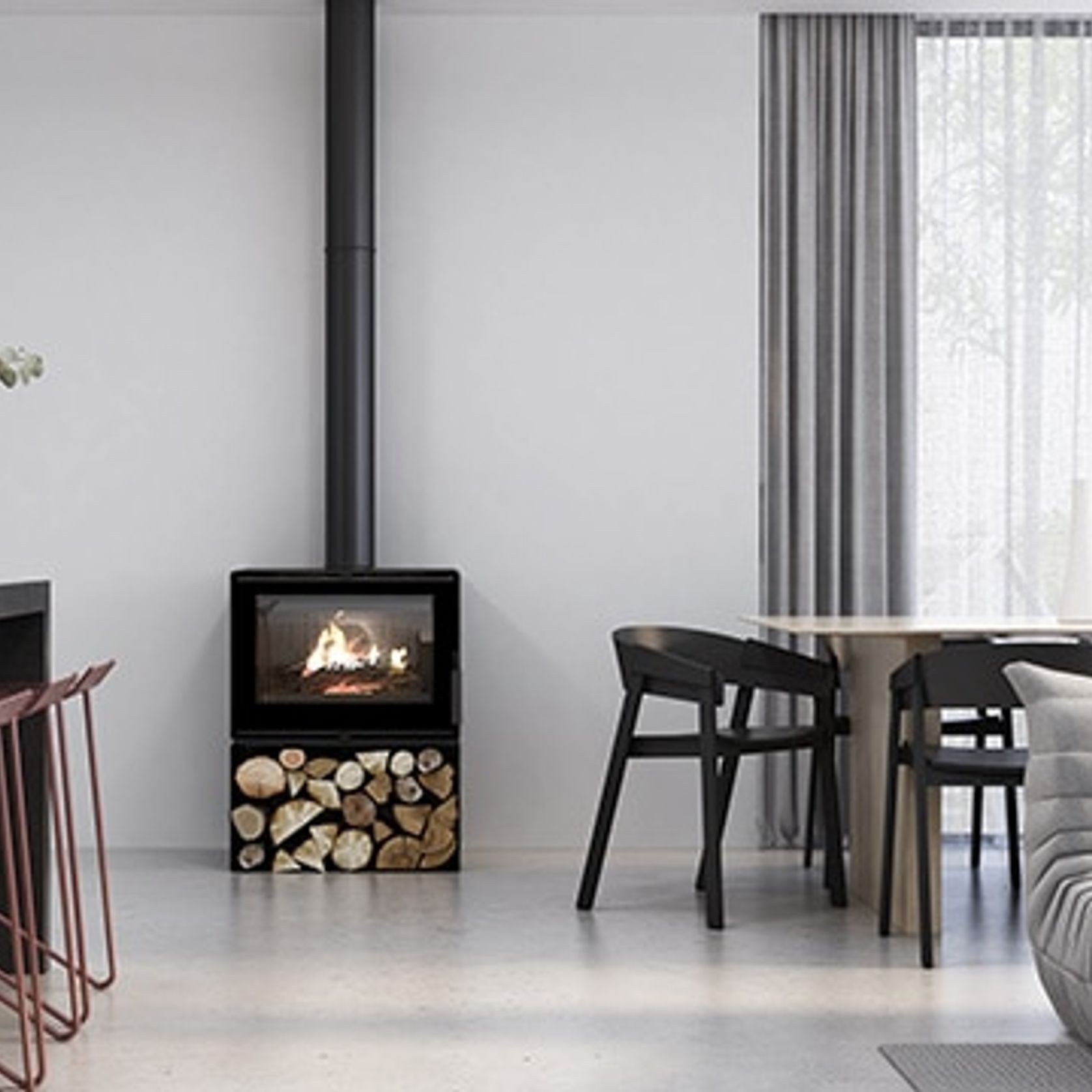 VisionLINE Phoenix Slow Combustion Fireplace gallery detail image