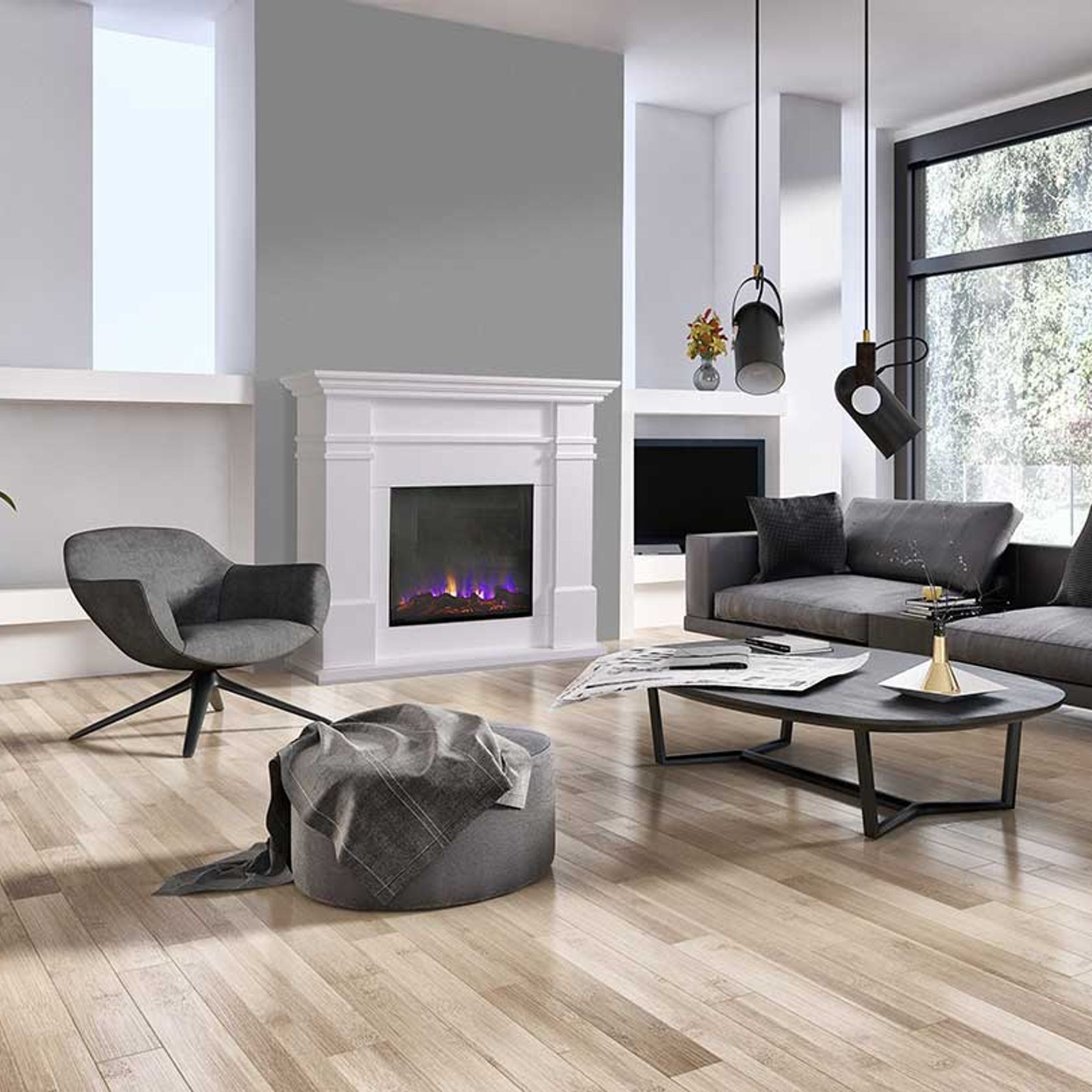 Visionline Burnely 24 Electric Fireplace In Mantel gallery detail image
