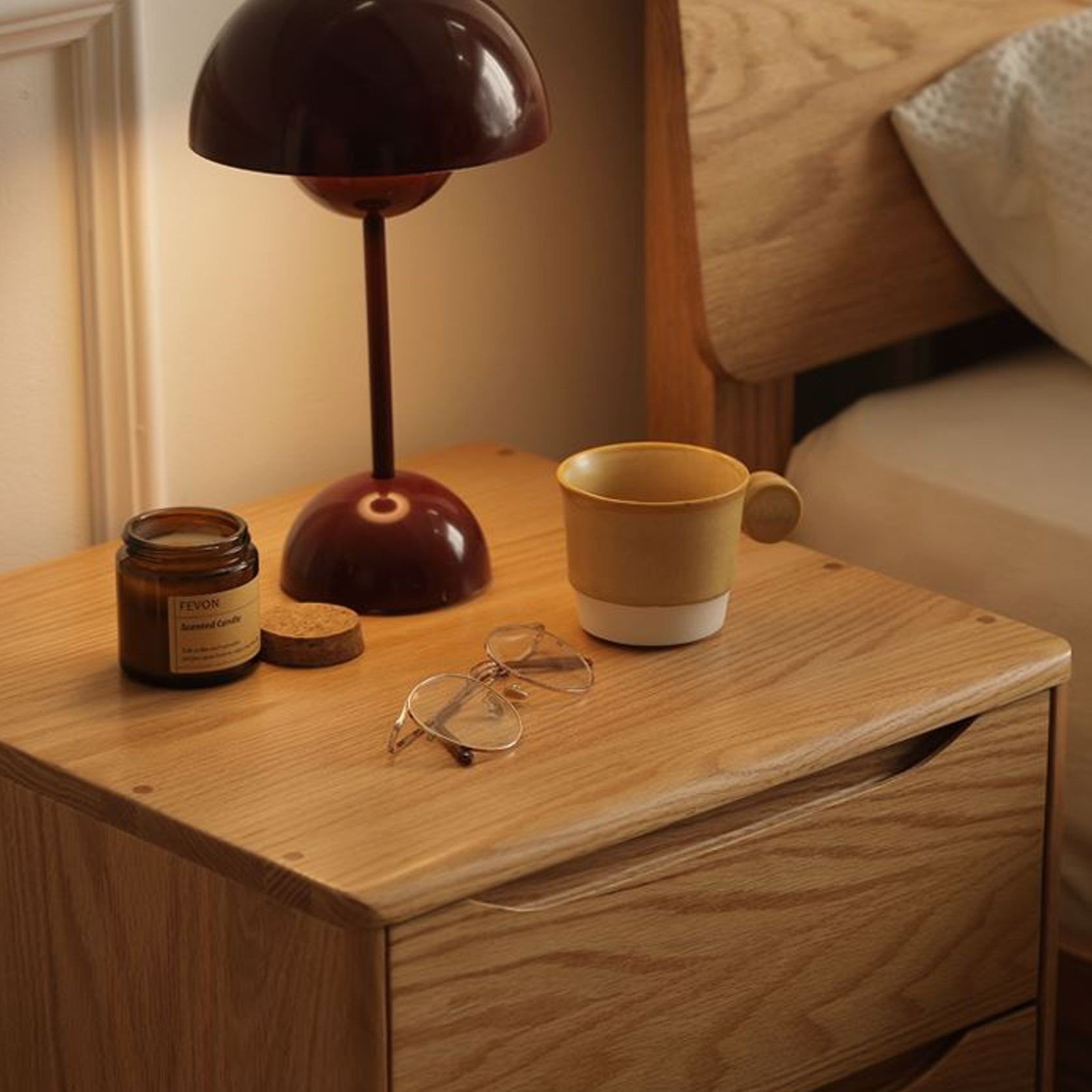 Berlin Natural Solid Oak Bedside Table gallery detail image