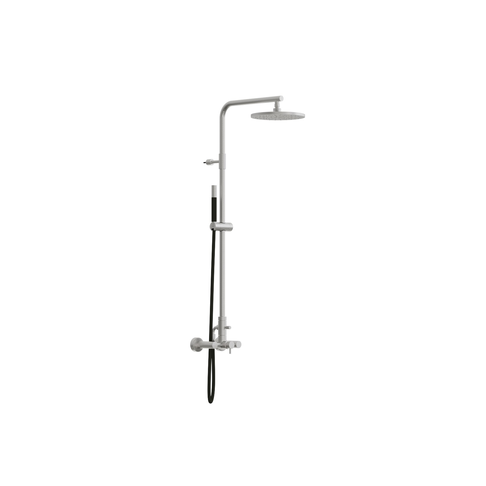 Classy Wall Mount Shower Column With External Mixer & Handshower Polished Stainless Steel gallery detail image