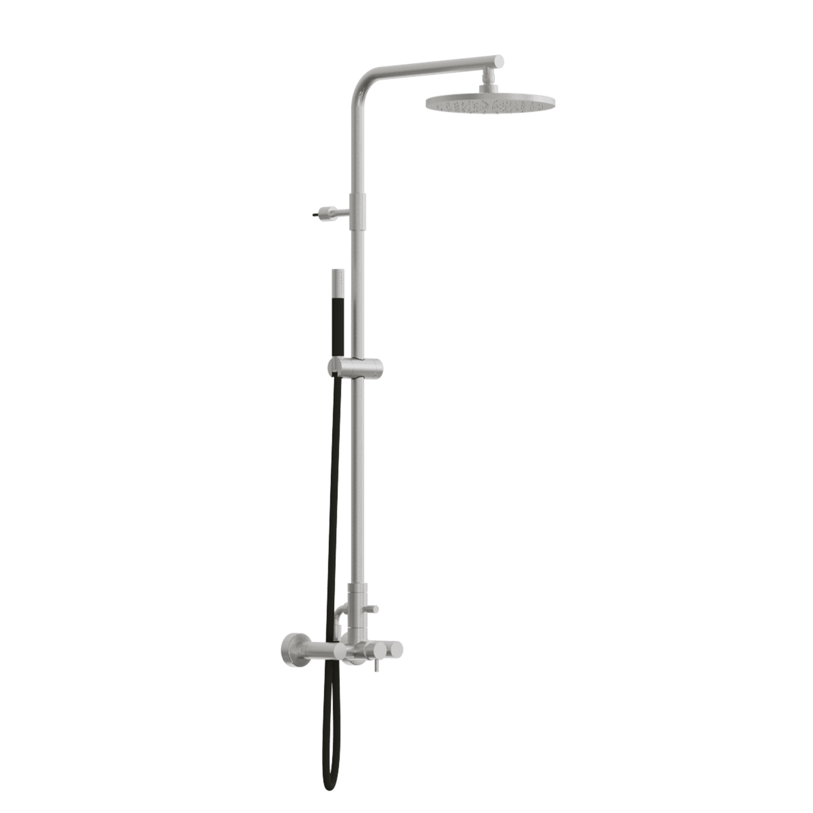 Classy Wall Mount Shower Column With External Mixer & Handshower Polished Stainless Steel gallery detail image
