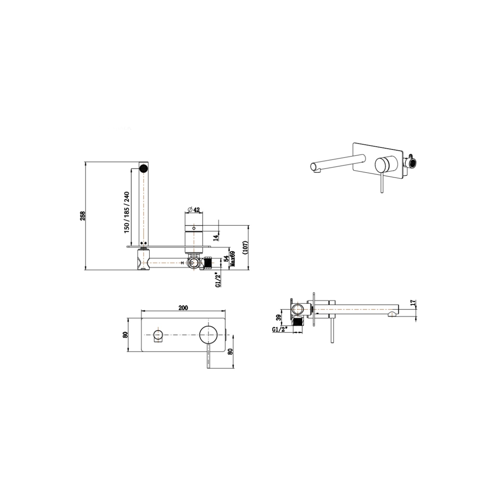 Mica Wall | Spout Combo | Straight Spout gallery detail image