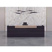 BELEN Reception Desk 2.4M - Acacia & Carbon Grey gallery detail image
