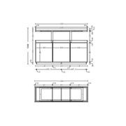 TRIBECA Credenza Cabinet 135cm - Warm Oak with Black gallery detail image