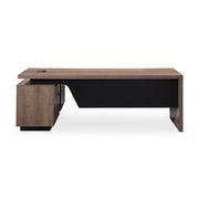 BALDER Executive Desk with Right Return 1.8-2.0M - Warm Oak & Black gallery detail image