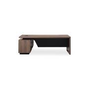 BALDER Executive Desk with Right Return 1.8-2.0M - Warm Oak & Black gallery detail image