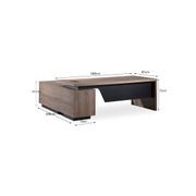 BALDER Executive Desk with Right Return 1.8-2.0M - Warm Oak & Black gallery detail image