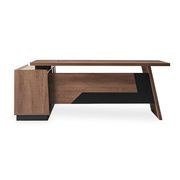 SUTTON Executive Desk with Right Return 1.8M - 2.0M - Warm Oak & Black gallery detail image