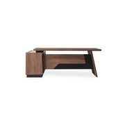 SUTTON Executive Desk with Right Return 1.8M - 2.0M - Warm Oak & Black gallery detail image