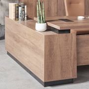 SUTTON Executive Desk with Right Return 1.8M - 2.0M - Warm Oak & Black gallery detail image