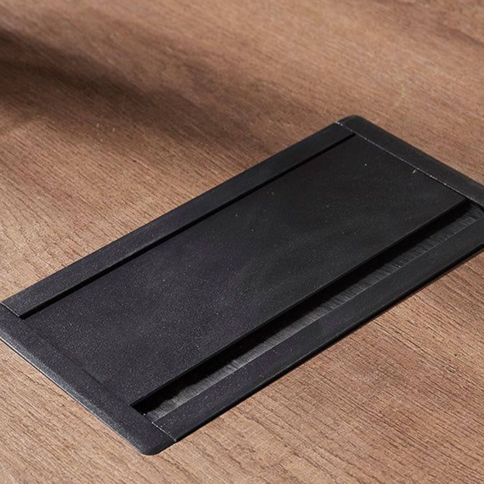 SUTTON Executive Desk with Right Return 1.8M - 2.0M - Warm Oak & Black gallery detail image