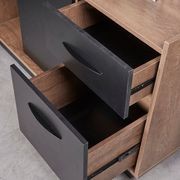 SUTTON Executive Desk with Right Return 1.8M - 2.0M - Warm Oak & Black gallery detail image