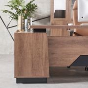 SUTTON Executive Desk with Right Return 1.8M - 2.0M - Warm Oak & Black gallery detail image
