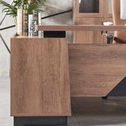 SUTTON Executive Desk with Right Return 1.8M - 2.0M - Warm Oak & Black gallery detail image