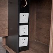 SUTTON Executive Desk with Right Return 1.8M - 2.0M - Warm Oak & Black gallery detail image