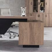 KELLEN Executive Desk with Left Return 1.6-1.8M - Warm Oak & Black gallery detail image