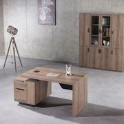 KELLEN Executive Desk with Left Return 1.6-1.8M - Warm Oak & Black gallery detail image