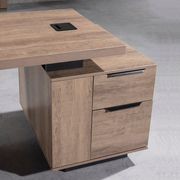 KELLEN Executive Desk with Right Return 1.6-1.8M - Warm Oak & Black gallery detail image
