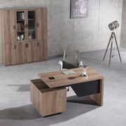 KELLEN Executive Desk with Right Return 1.6-1.8M - Warm Oak & Black gallery detail image