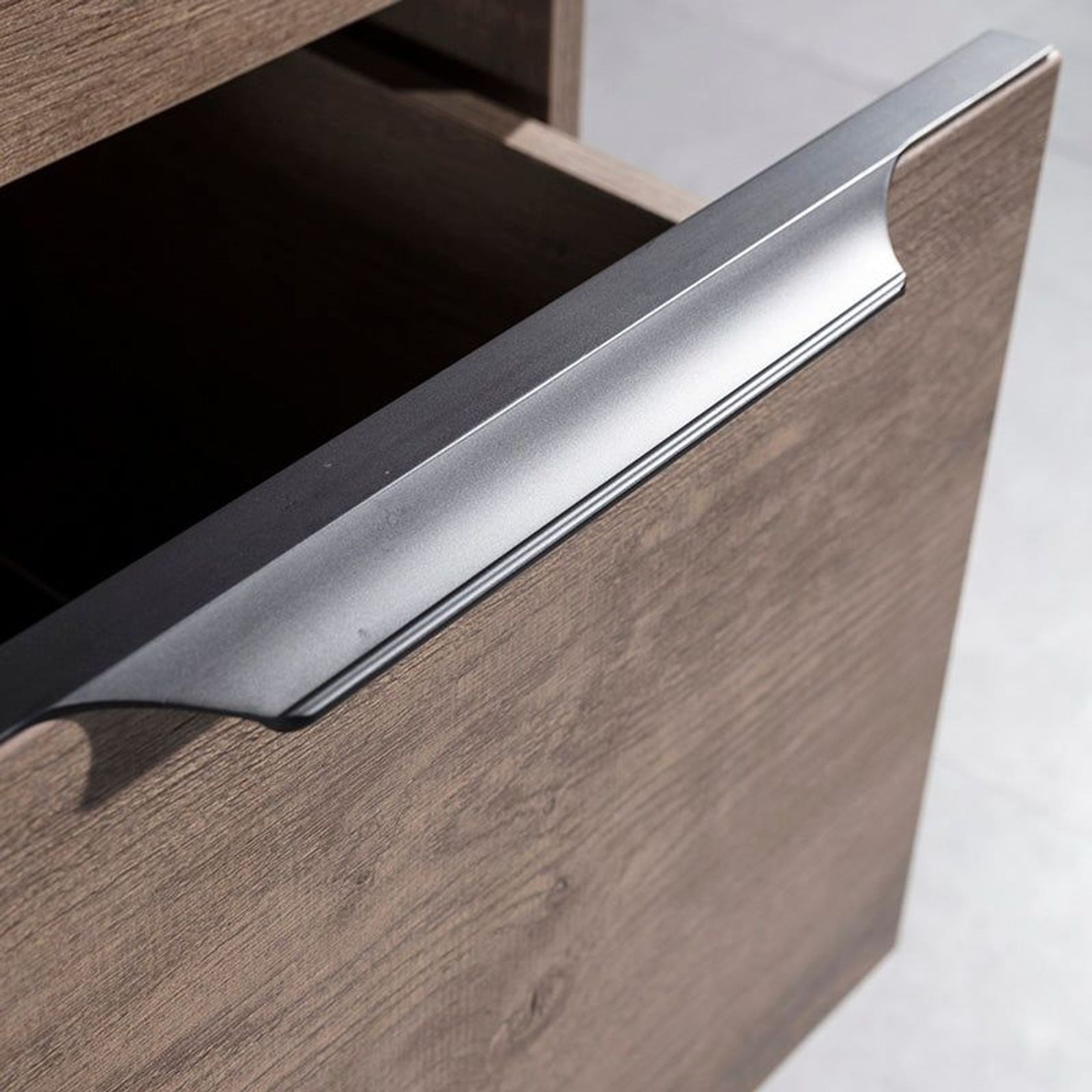 KELLEN Executive Desk with Left Return 1.6-1.8M - Warm Oak & Black gallery detail image