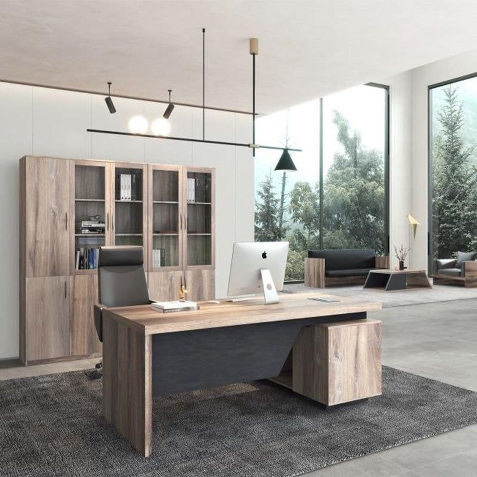 BALDER 5 Door Display Unit 200cm - Warm Oak gallery detail image