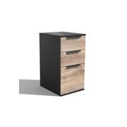 TRIBECA 3 Drawer Filing Cabinet - Warm Oak & Black gallery detail image
