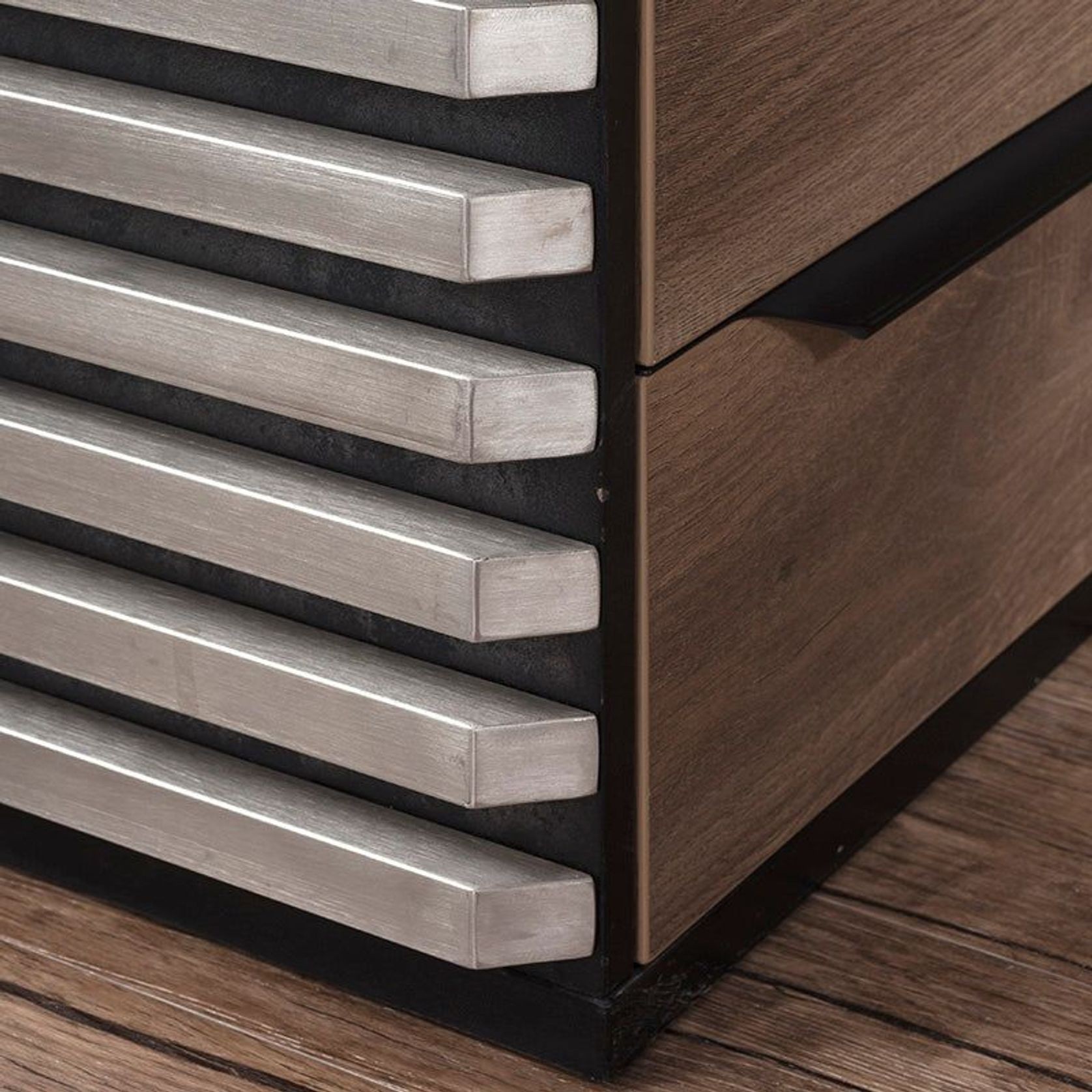 PHOENIX 2.0 - Sit Stand Electric Lift Executive Desk with Right Return 2.8m - Warm Oak & Black gallery detail image