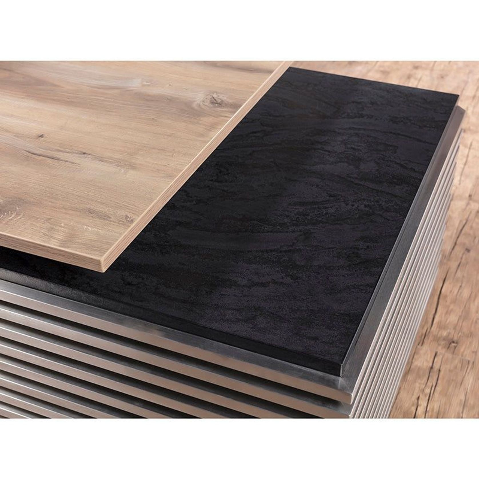 PHOENIX Executive Desk with Left Return 1.8M - Warm Oak & Black gallery detail image