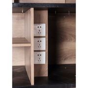 EASTON Sit Stand Electric Lift Executive Desk with Left Return 2.2m - Warm Oak & Black gallery detail image