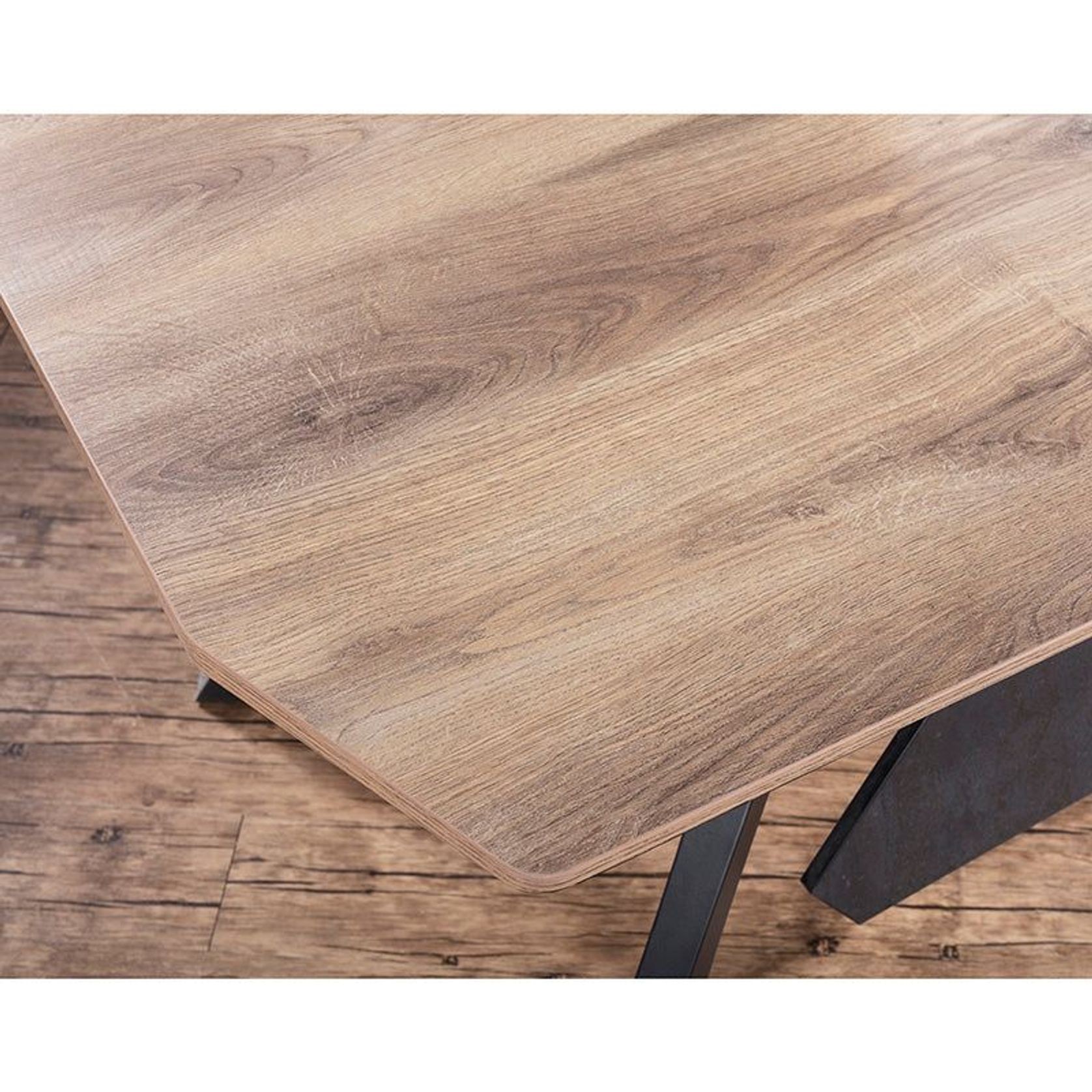 ARTO Executive Office Desk with Reversible Return 1.8M - 2.0M - Warm Oak & Black gallery detail image