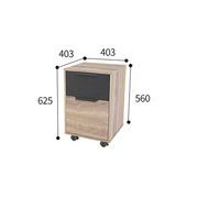 Daxton Mobile Cabinet 41cm - Warm Oak & Black gallery detail image