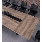 VIDAL Boardroom Table 3.6cm x 1.2m - Warm Oak & Black gallery detail image