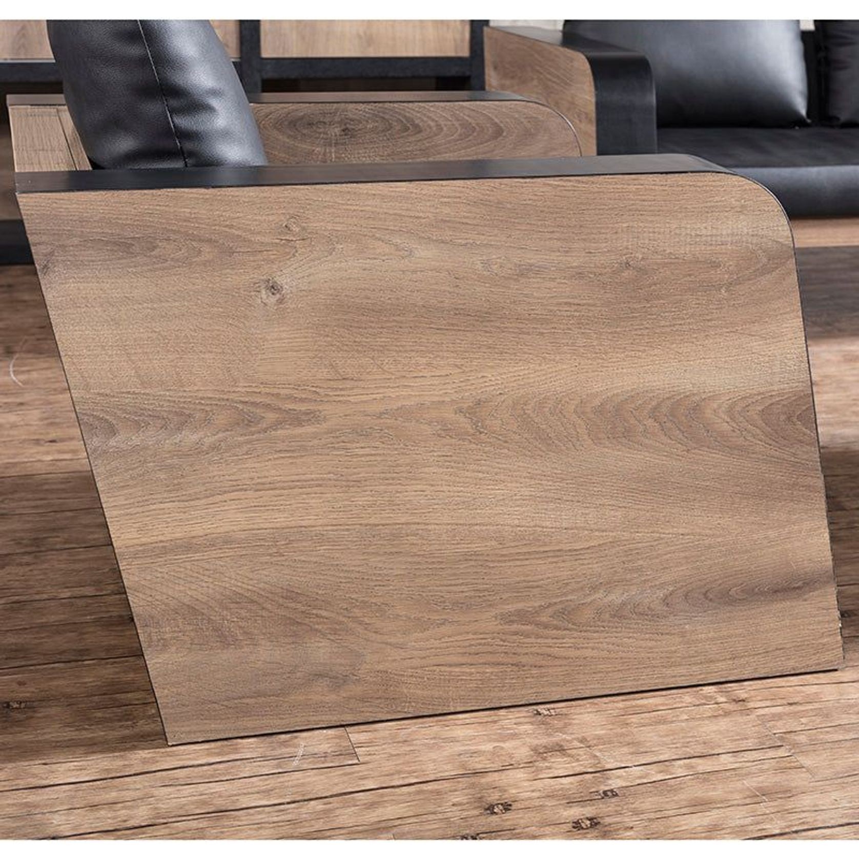 FRANCO Three Seater Sofa - Warm Oak & Black gallery detail image