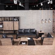 FRANCO Single Seater Sofa - Warm Oak & Black gallery detail image